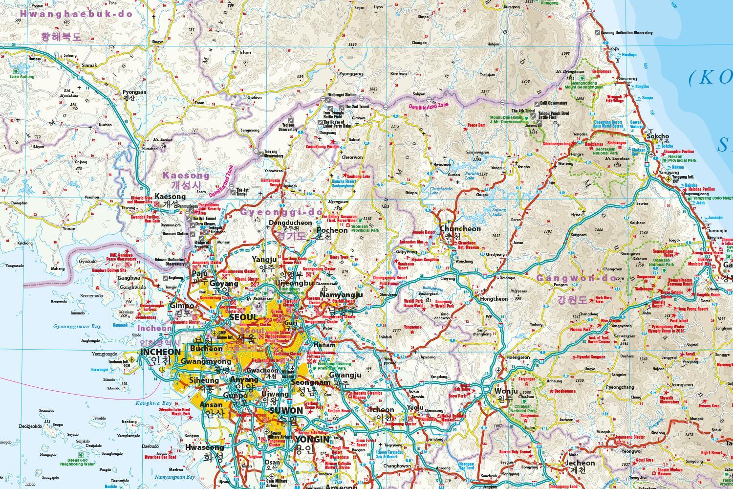 Bild: 9783831772537 | Reise Know-How Landkarte Korea, Nord und Süd 1 : 700.000 | 2 S. | 2023