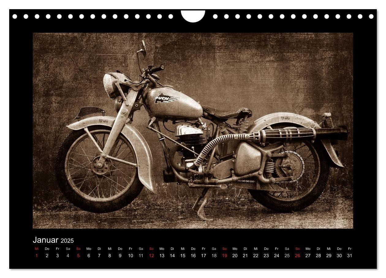 Bild: 9783435839438 | Motorrad Oldtimer (Wandkalender 2025 DIN A4 quer), CALVENDO...