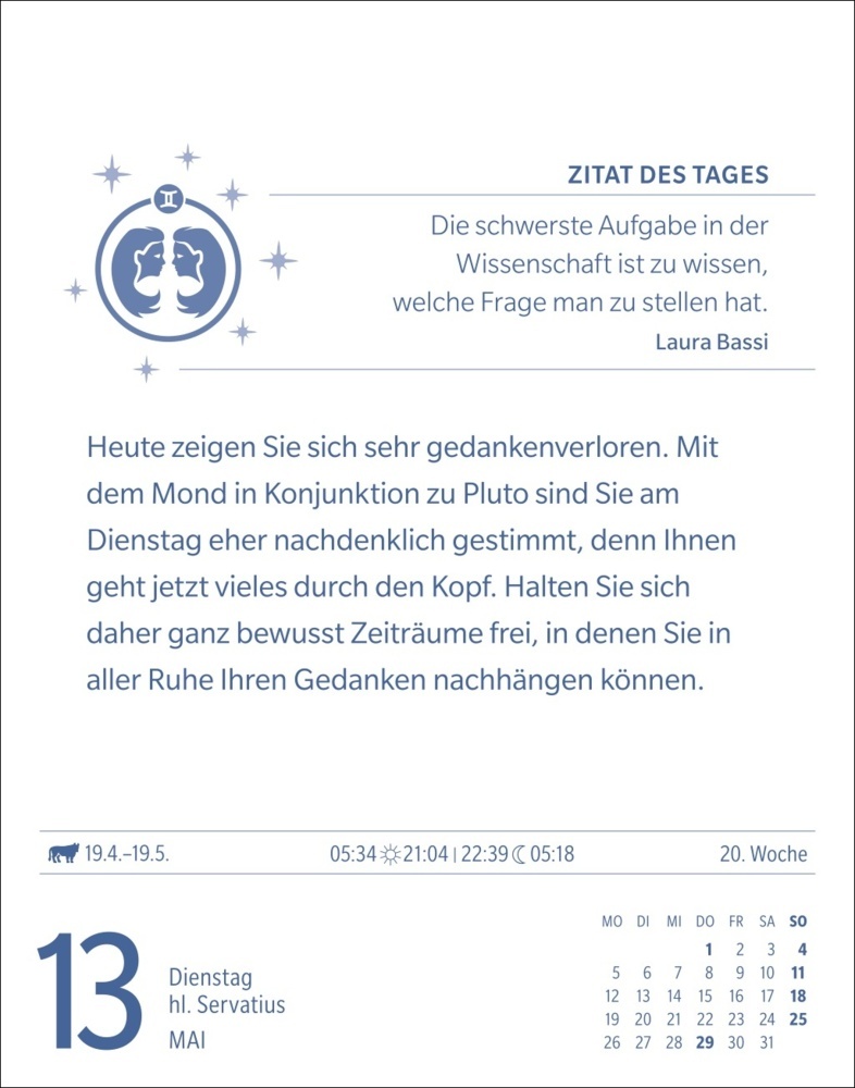 Bild: 9783840033698 | Zwillinge Sternzeichenkalender 2025 - Tagesabreißkalender - Ihr...