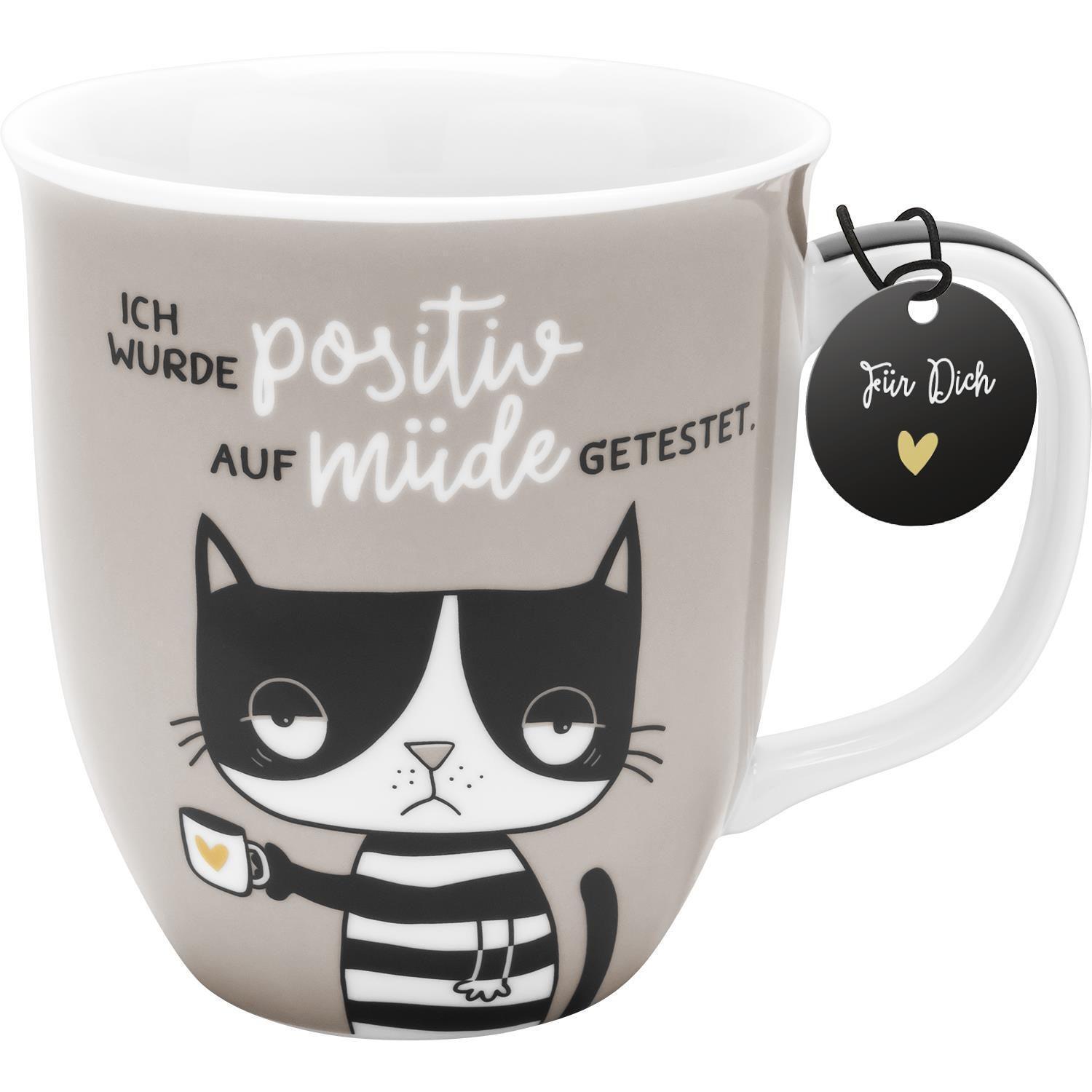 Bild: 4036018479251 | Tasse Motiv Müde Katze | Porzellan-Tasse, 40 cl | Stück | In Karton