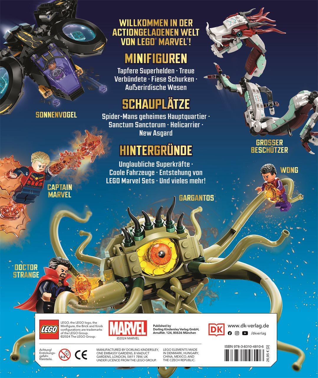 Rückseite: 9783831048106 | LEGO® Marvel Das große Superhelden Lexikon | Simon Hugo (u. a.) | Buch