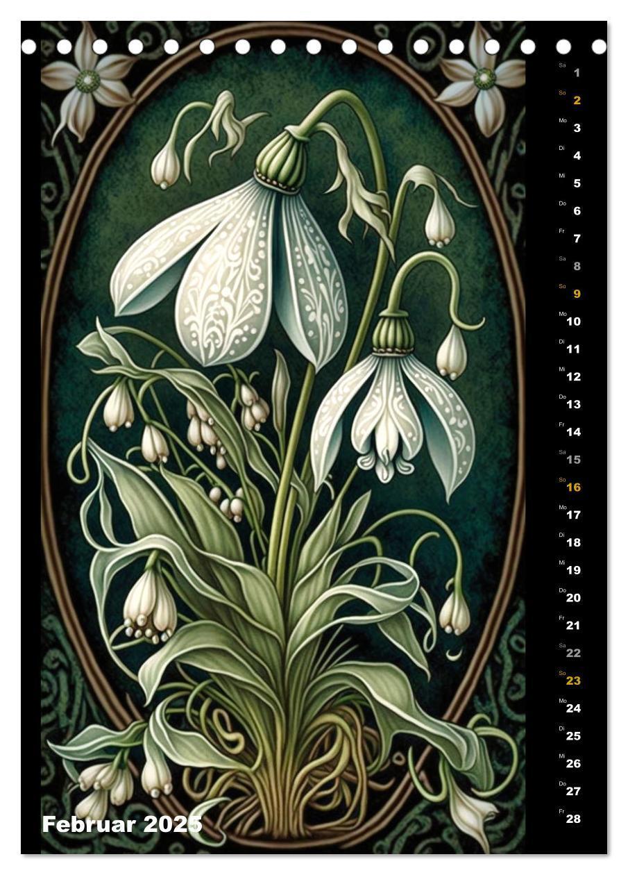 Bild: 9783435874323 | Jugendstil Blumen (Tischkalender 2025 DIN A5 hoch), CALVENDO...