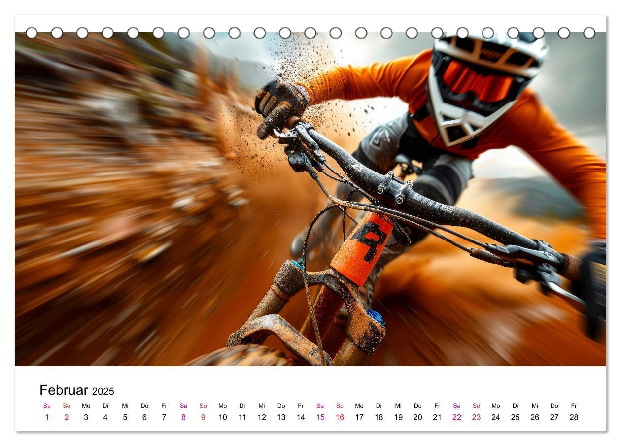 Bild: 9783457149898 | Mountainbike Erlebnisse (Tischkalender 2025 DIN A5 quer), CALVENDO...