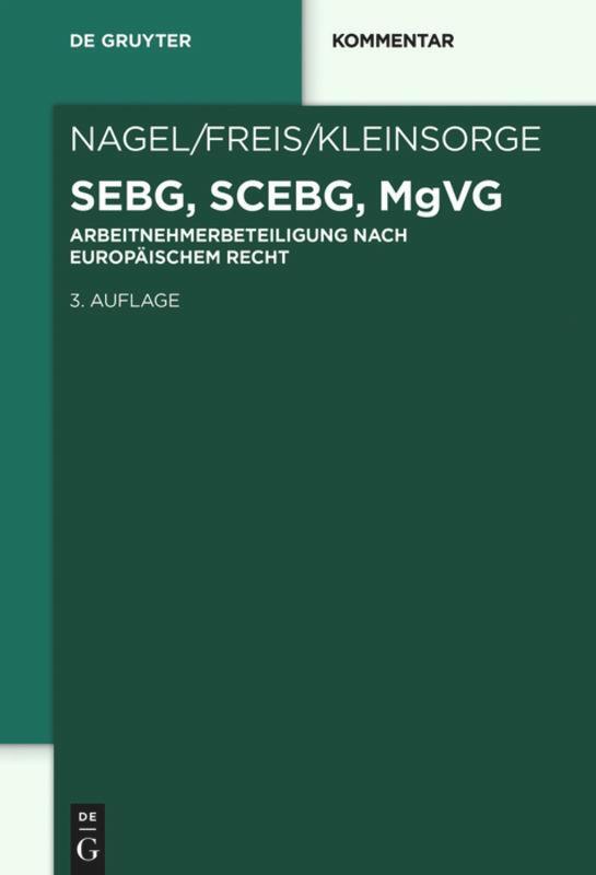 Cover: 9783110486056 | SEBG, SCEBG, MgVG | Bernhard Nagel (u. a.) | Buch | XXX | Deutsch