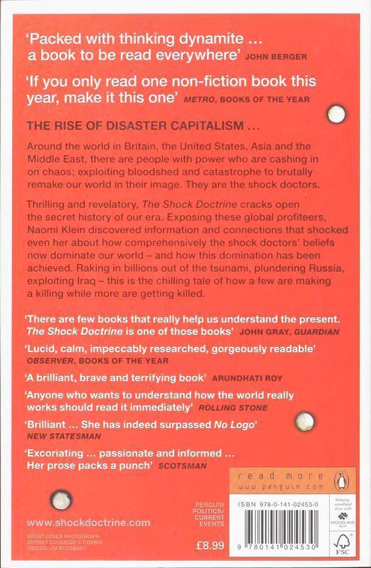 Rückseite: 9780141024530 | The Shock Doctrine | The Rise of Disaster Capitalism | Naomi Klein
