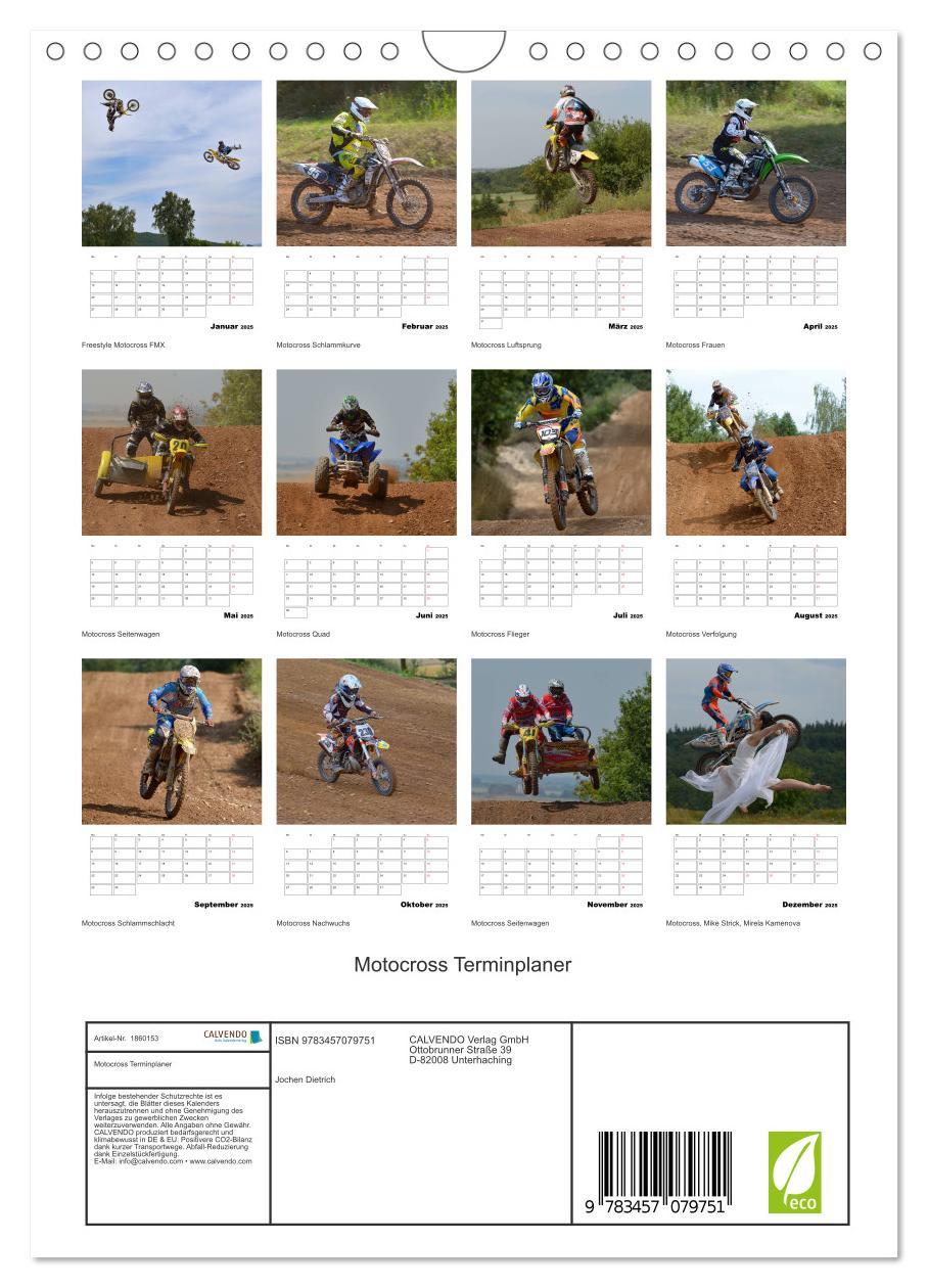 Bild: 9783457079751 | Motocross Terminplaner (Wandkalender 2025 DIN A4 hoch), CALVENDO...