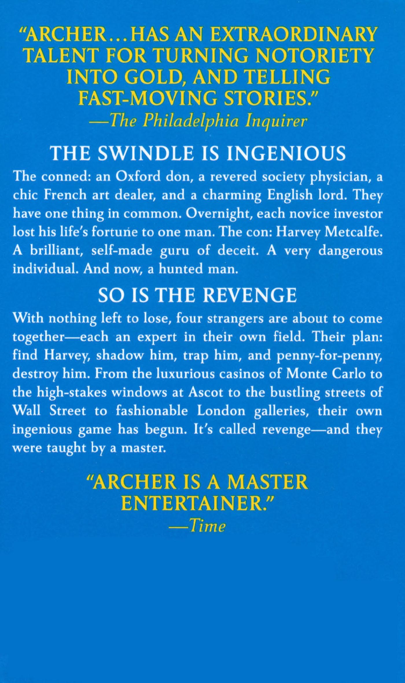 Rückseite: 9781250756022 | Not a Penny More, Not a Penny Less | Jeffrey Archer | Taschenbuch