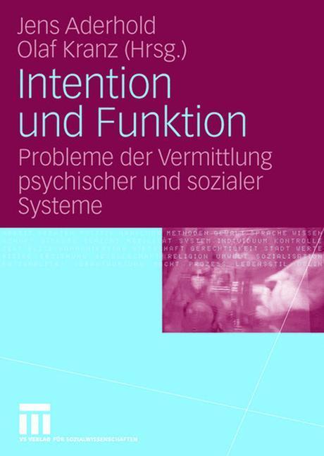 Cover: 9783531151830 | Intention und Funktion | Olaf Kranz (u. a.) | Taschenbuch | Paperback