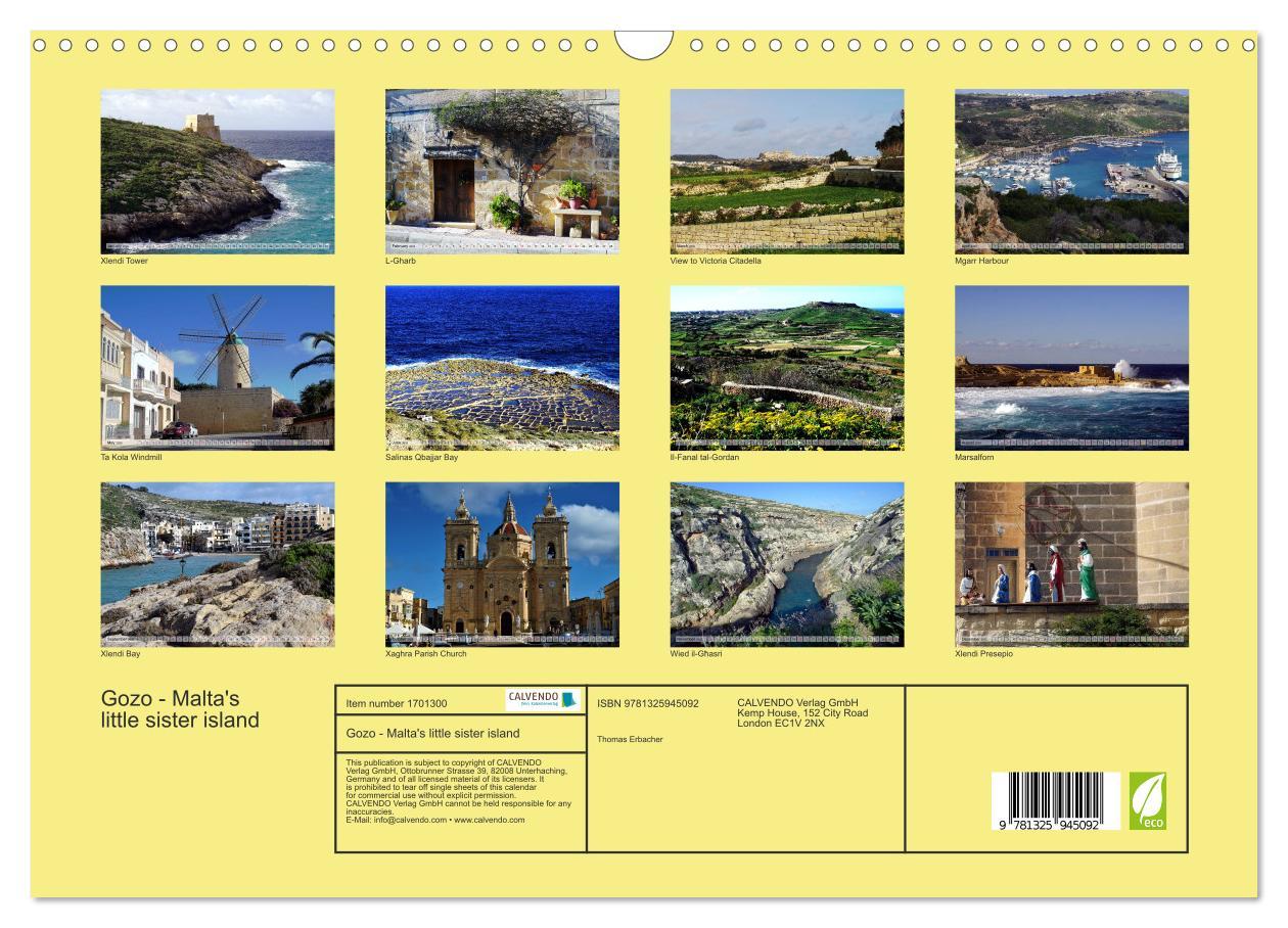 Bild: 9781325945092 | Gozo - Malta's little sister island (Wall Calendar 2025 DIN A3...