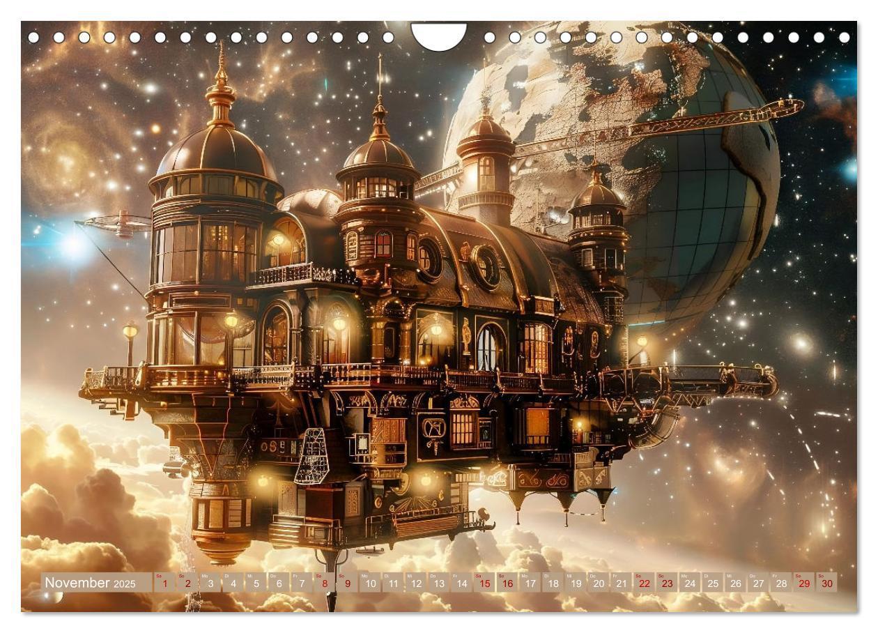 Bild: 9783435649082 | Steampunk im Weltall (Wandkalender 2025 DIN A4 quer), CALVENDO...