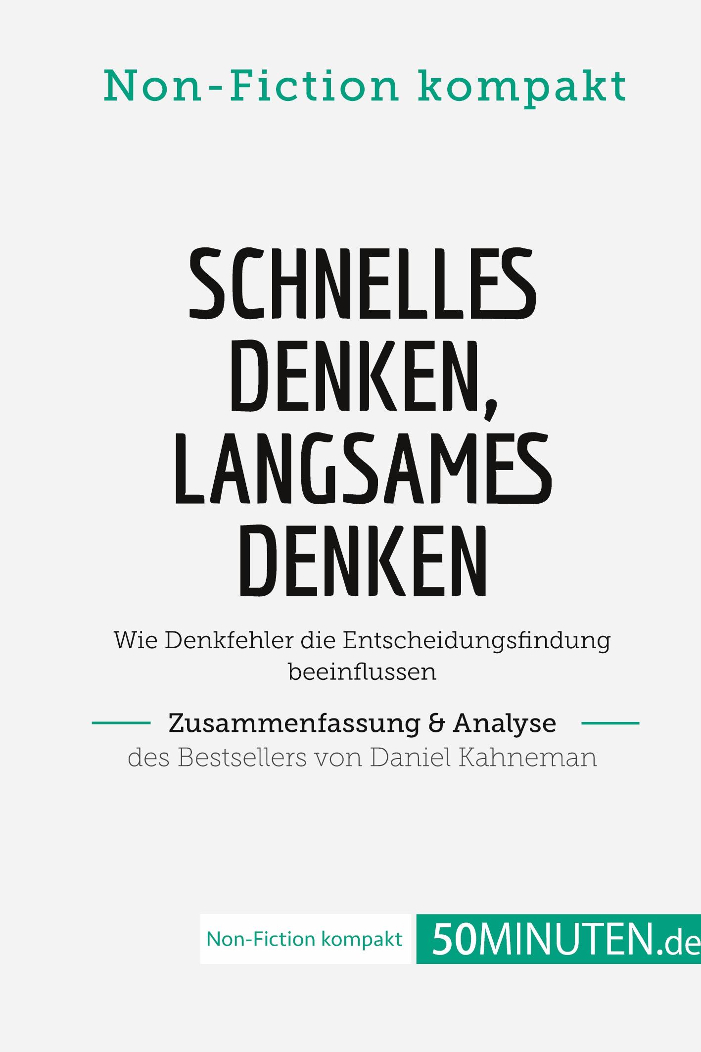 Cover: 9782808022514 | Schnelles Denken, langsames Denken. Zusammenfassung &amp; Analyse des...