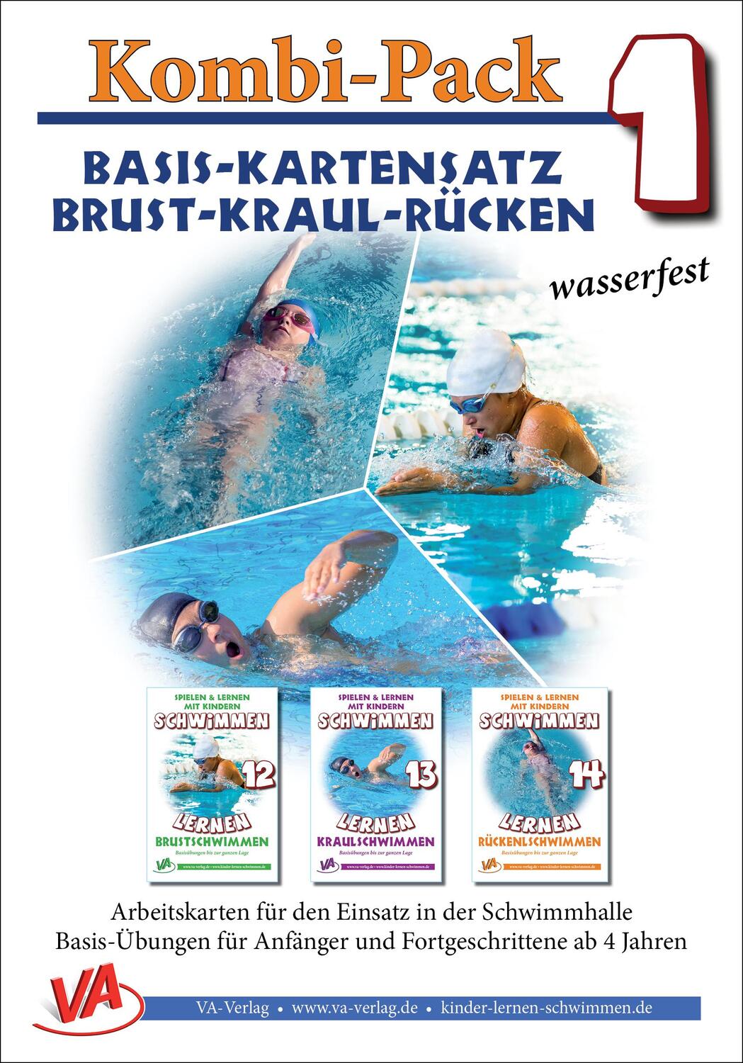 Cover: 9783944824888 | Basis-Kartensatz Brust-Kraul-Rücken, wasserfest | Kombi-Pack 1 | Aretz