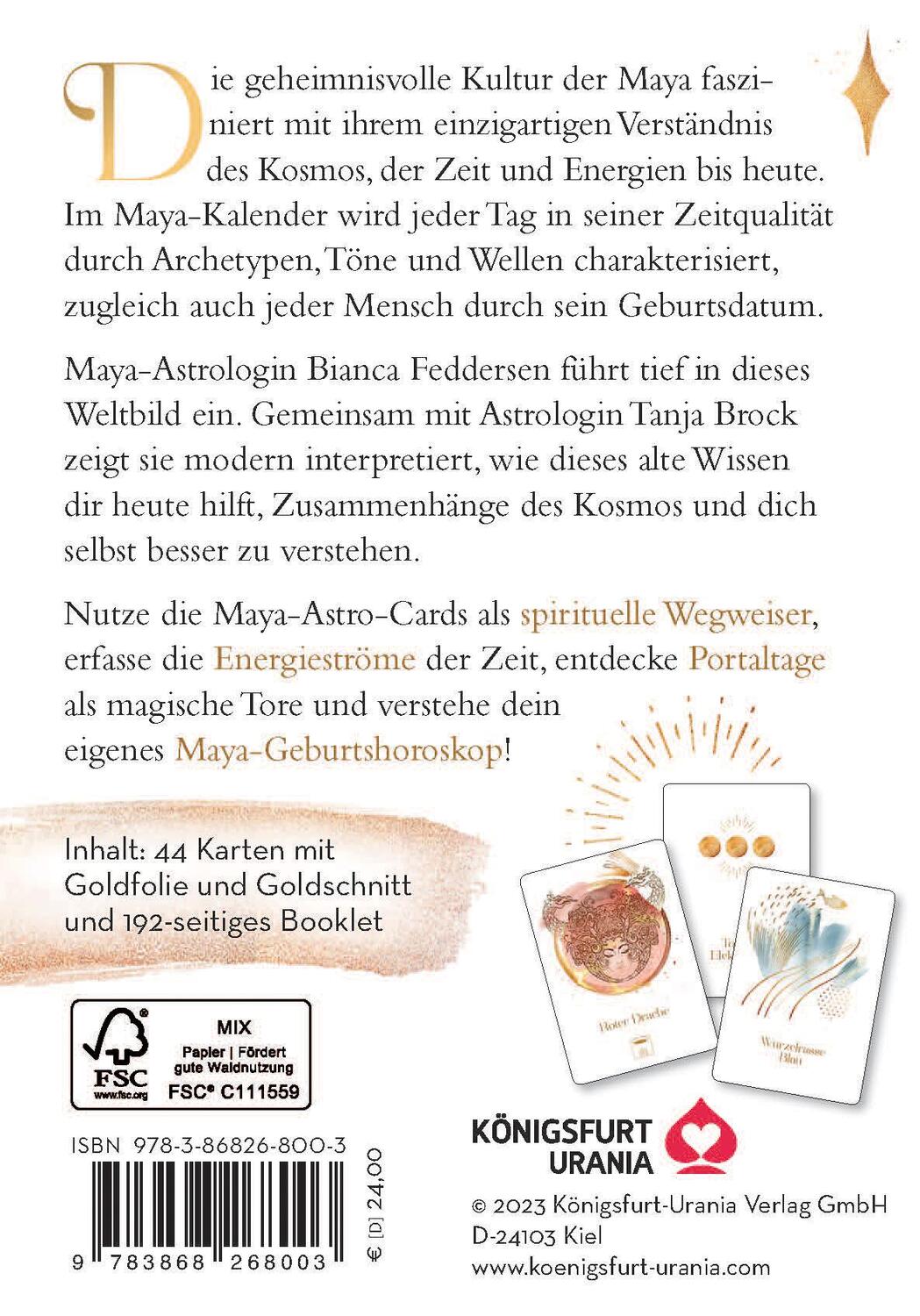 Rückseite: 9783868268003 | Maya-Astro-Cards: 44 astrologische Orakelkarten mit Booklet | Buch