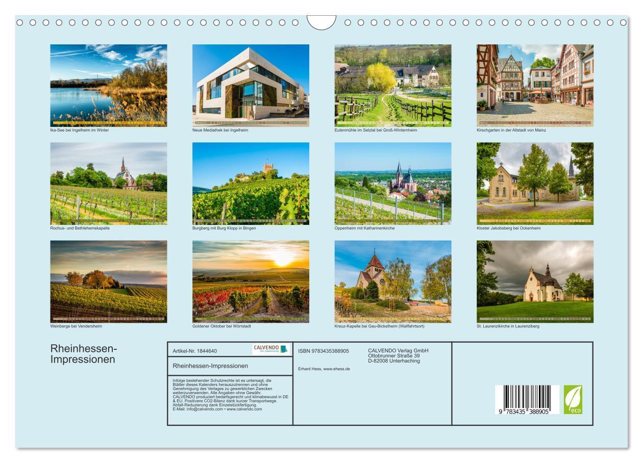 Bild: 9783435388905 | Rheinhessen-Impressionen (Wandkalender 2025 DIN A3 quer), CALVENDO...