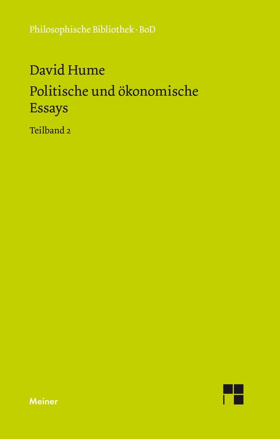 Cover: 9783787307739 | Politische und ökonomische Essays / Politische und ökonomische Essays