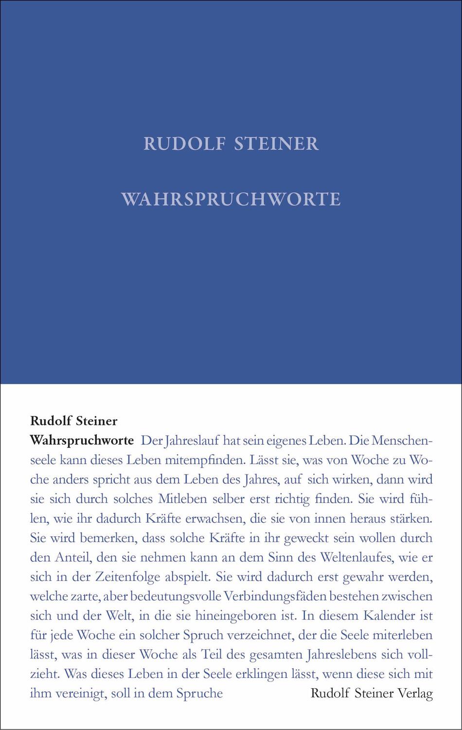 Cover: 9783727404023 | Wahrspruchworte | Rudolf Steiner | Buch | Deutsch | 2019