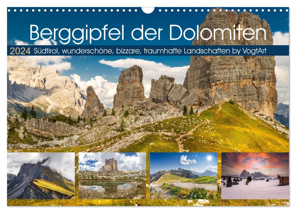 Cover: 9783675600997 | Berggipfel der Dolomiten (Wandkalender 2024 DIN A3 quer), CALVENDO...