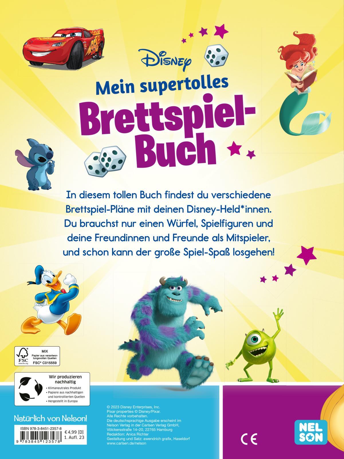 Rückseite: 9783845123578 | Disney Kreative Beschäftigung: Mein supertolles Brettspiel-Buch | Buch