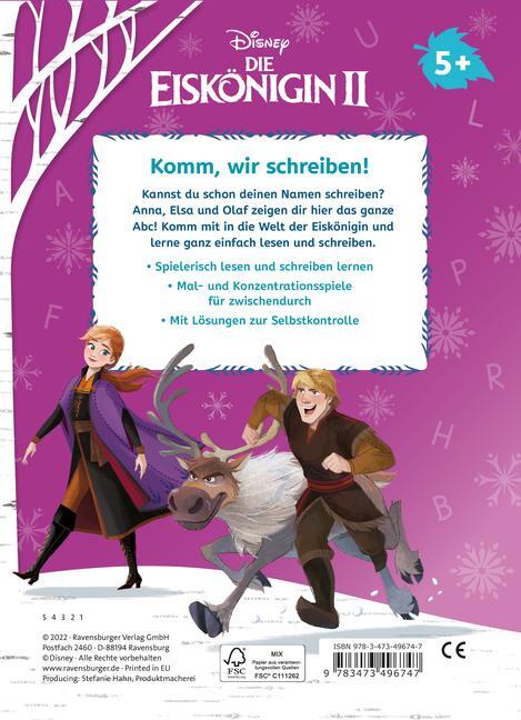 Bild: 9783473496747 | Disney Die Eiskönigin 2 Mein Vorschulblock Lesen und Schreiben -...
