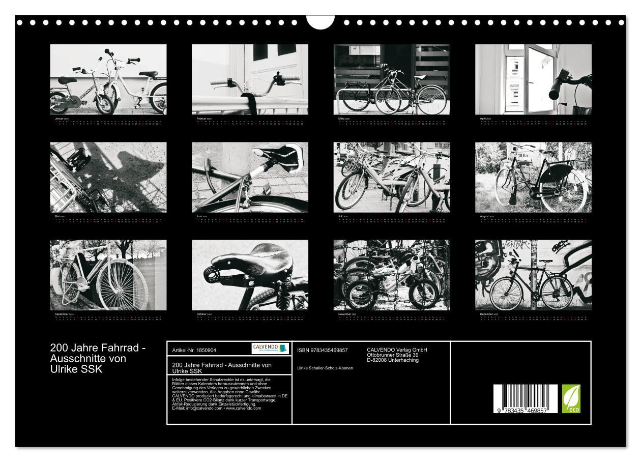 Bild: 9783435469857 | 200 Jahre Fahrrad - Ausschnitte von Ulrike SSK (Wandkalender 2025...