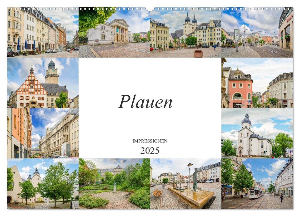 Cover: 9783435222513 | Plauen Impressionen (Wandkalender 2025 DIN A2 quer), CALVENDO...