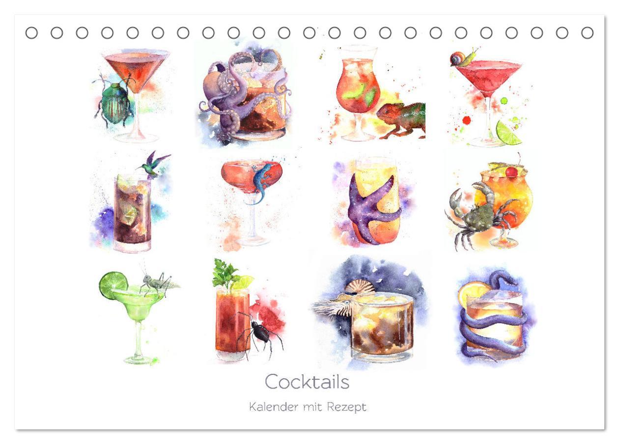 Cover: 9783435095988 | Cocktails Kalender mit Rezept (Tischkalender 2025 DIN A5 quer),...