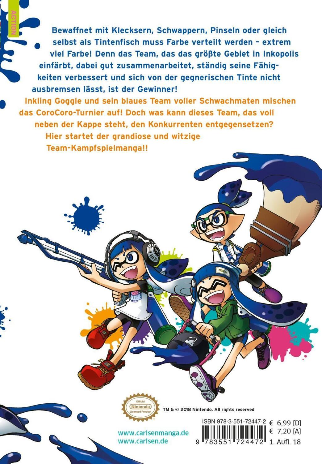 Rückseite: 9783551724472 | Splatoon 1 | Taschenbuch | Splatoon | Großtaschenbuch | 160 S. | 2018