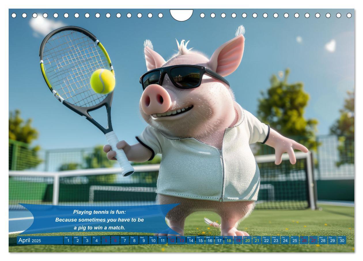 Bild: 9781325989416 | Funny animals as tennis players (Wall Calendar 2025 DIN A4...