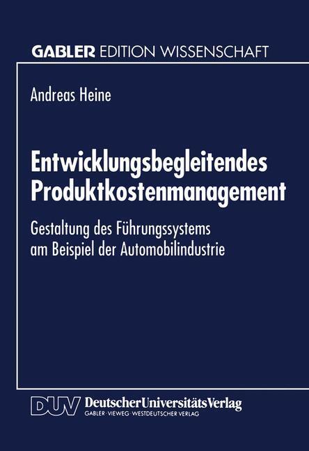 Cover: 9783824461271 | Entwicklungsbegleitendes Produktkostenmanagement | Taschenbuch | XVII