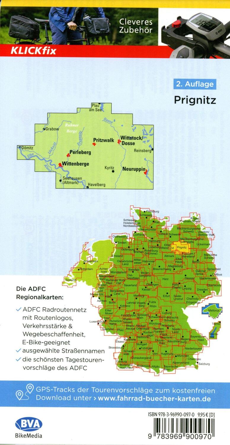 Bild: 9783969900970 | ADFC-Regionalkarte Radlerparadies Prignitz mit...