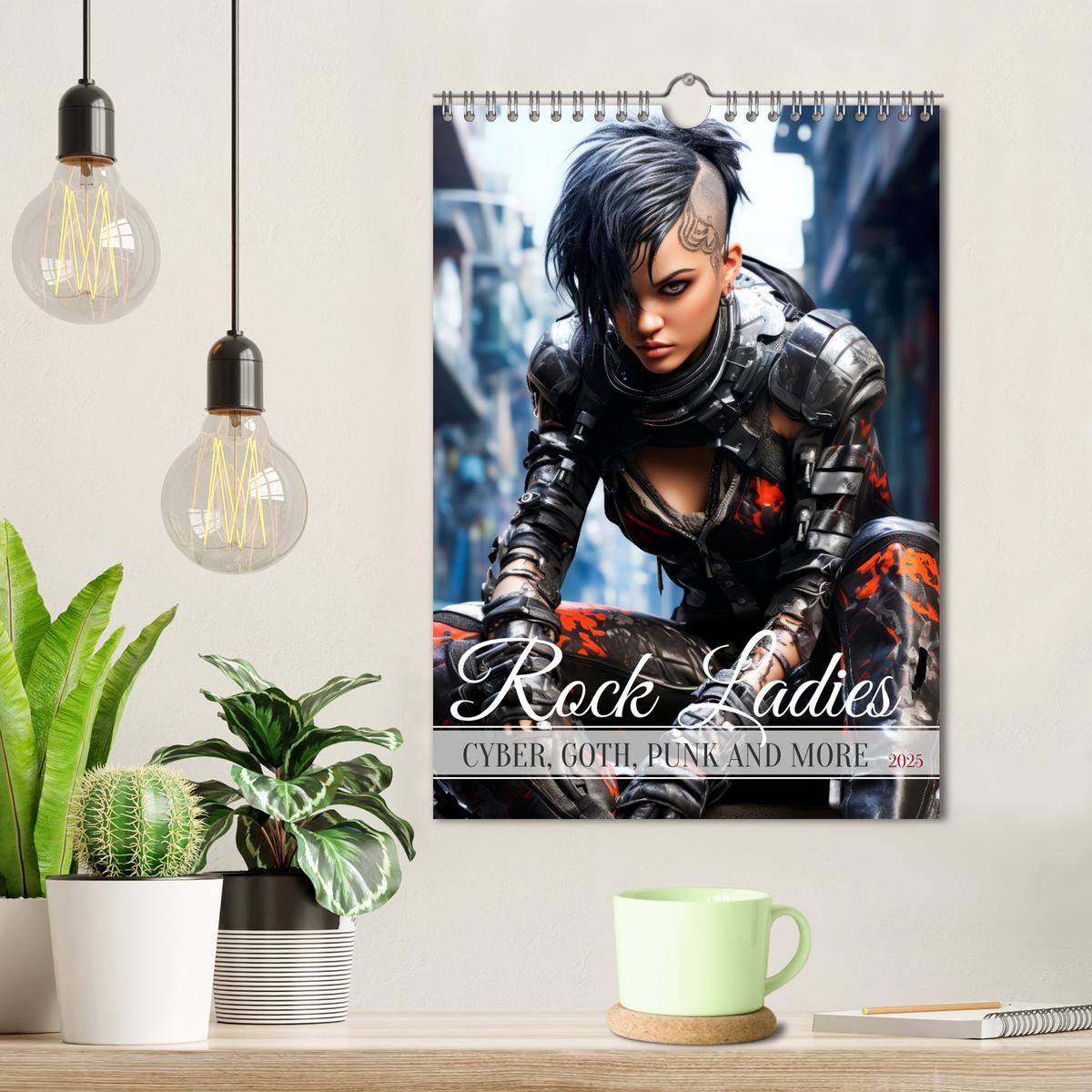 Bild: 9781325999972 | ROCK LADIES Cyber, goth, punk and more (Wall Calendar 2025 DIN A4...