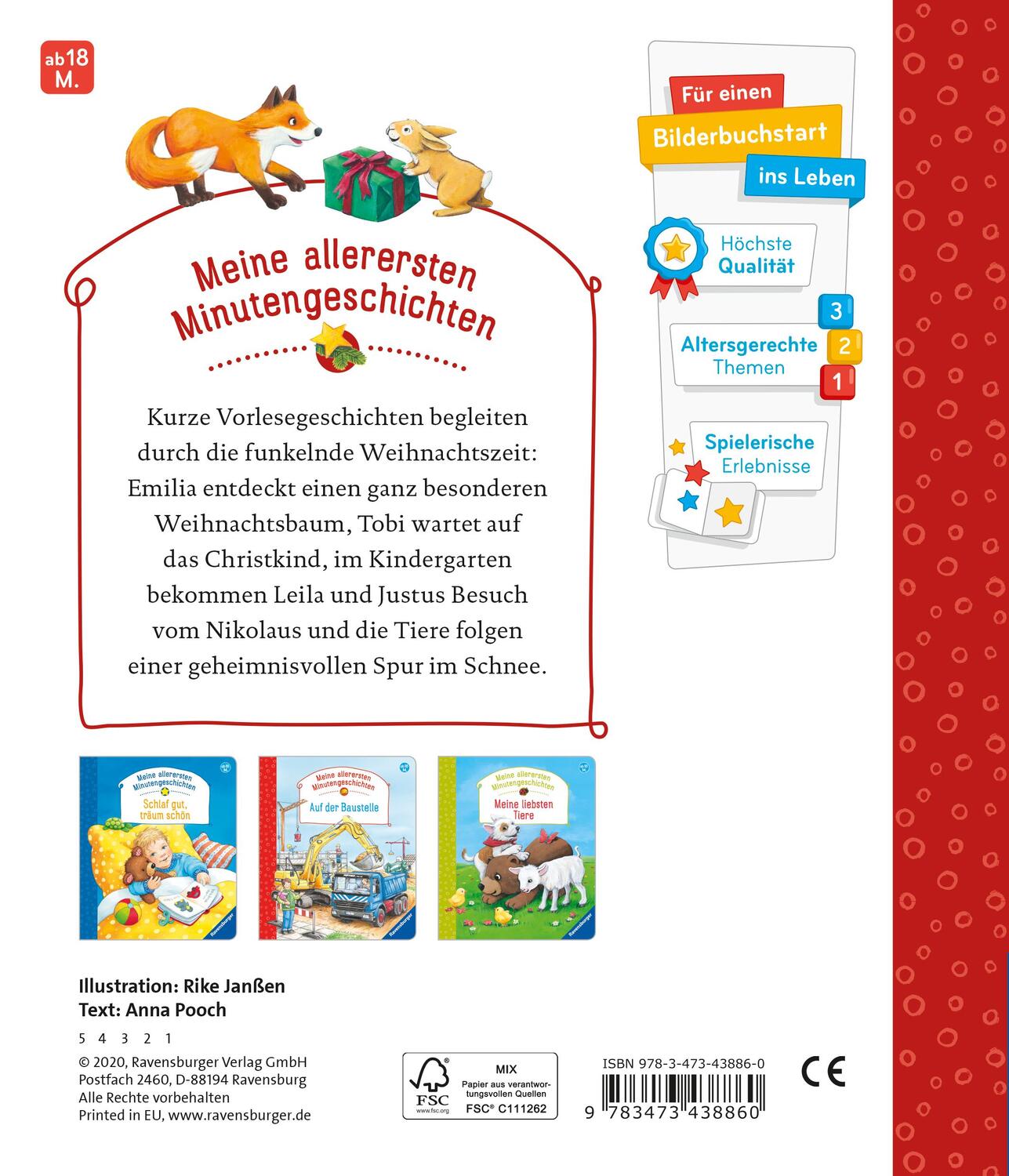 Rückseite: 9783473438860 | Wir freuen uns auf Weihnachten | Anna Pooch | Buch | 24 S. | Deutsch