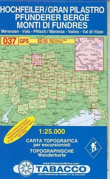 Cover: 9788883150371 | Tabacco Wandern 1 : 25 000 Hochfeiler Pfunderer Berge | (Land-)Karte