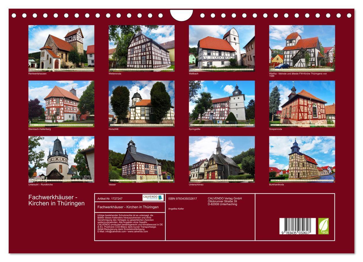 Bild: 9783435032617 | Fachwerkhäuser - Kirchen in Thüringen (Wandkalender 2025 DIN A4...