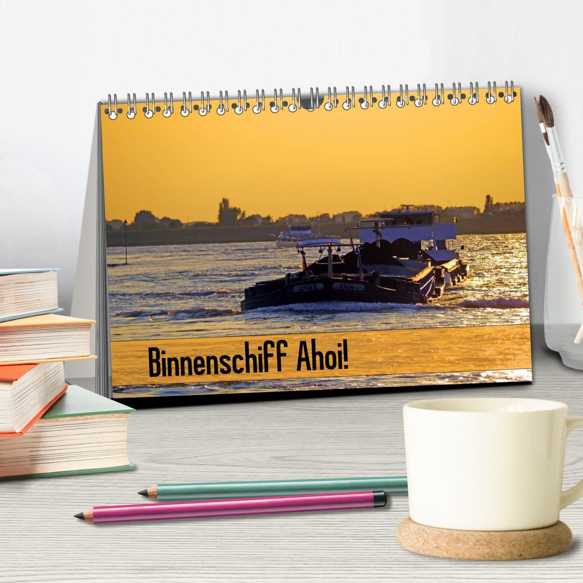 Bild: 9783435737260 | Binnenschiff Ahoi! (Tischkalender 2025 DIN A5 quer), CALVENDO...