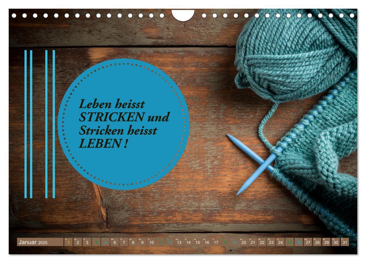 Bild: 9783383933479 | WOLLE Stricken ist eine Passion (Wandkalender 2025 DIN A4 quer),...