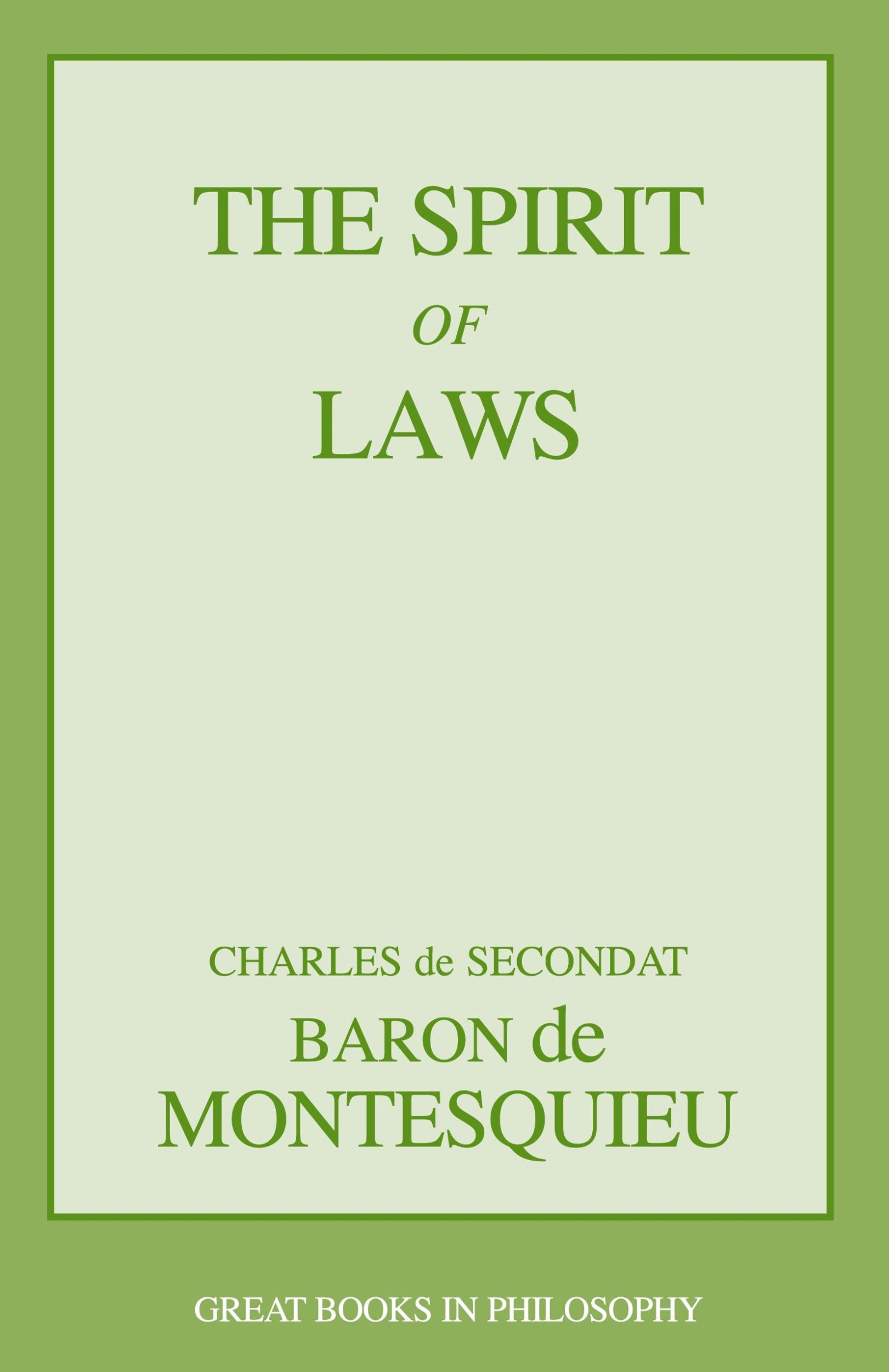 Cover: 9781573929493 | The Spirit of Laws | Charles Lois Montesquieu | Taschenbuch | Englisch