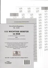 Cover: 9783864533181 | DürckheimRegister® BGB - 111 WICHTIGE §§ im BGB | Constantin Dürckheim