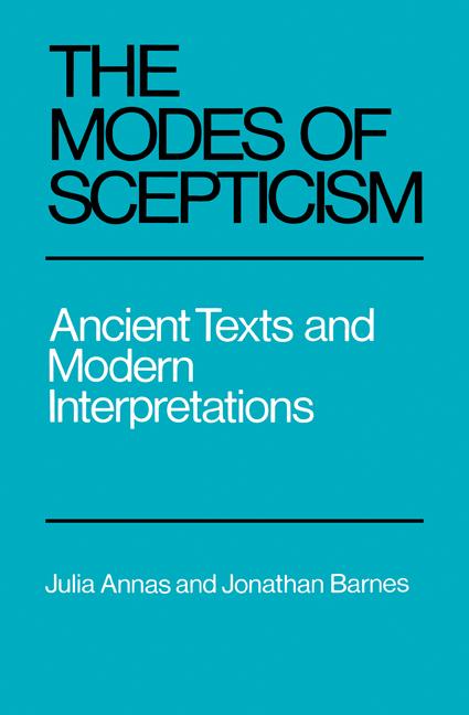 Cover: 9780521276443 | The Modes of Scepticism | Ancient Texts and Modern Interpretations