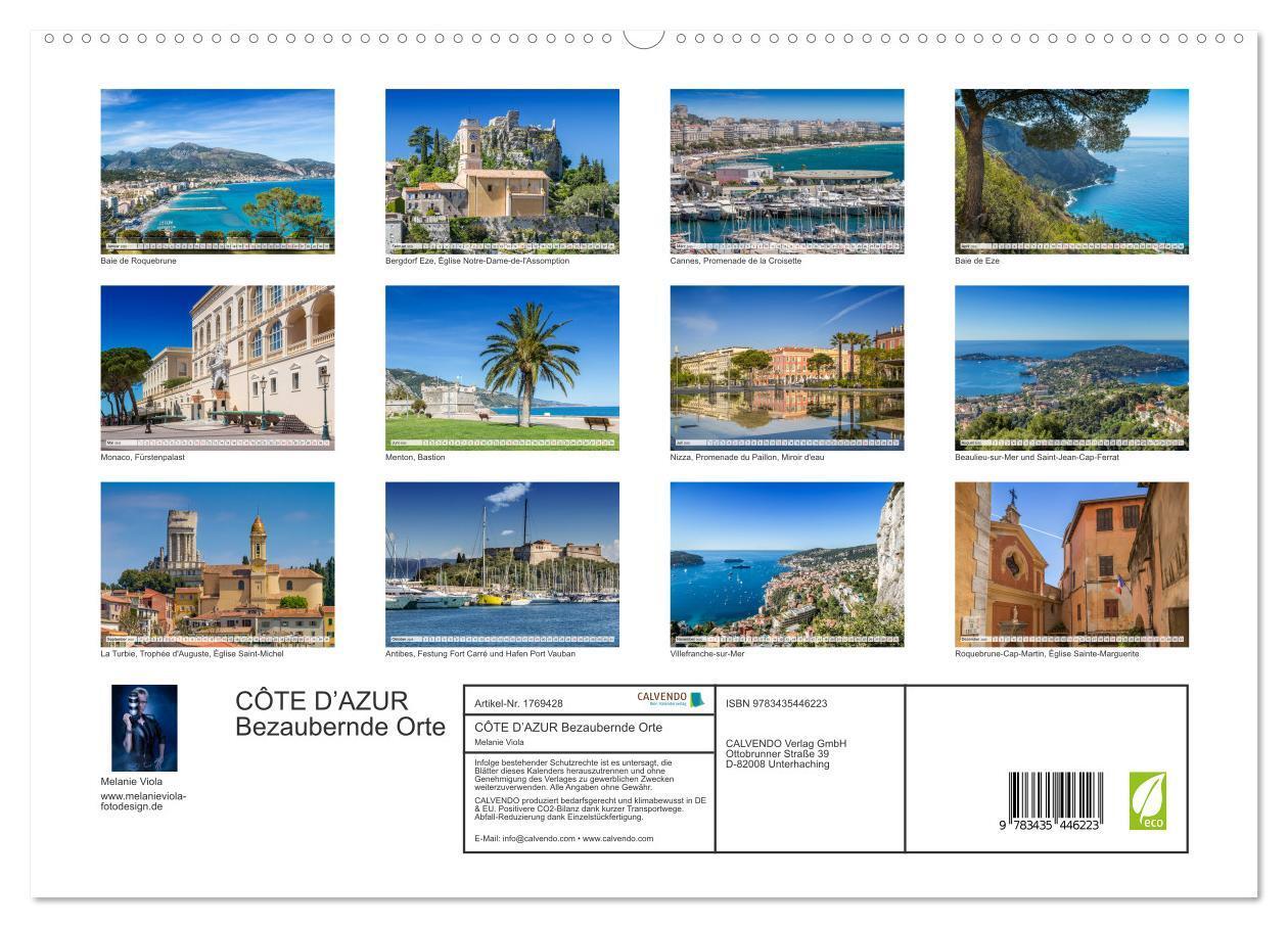 Bild: 9783435446223 | CÔTE D¿AZUR Bezaubernde Orte (hochwertiger Premium Wandkalender...