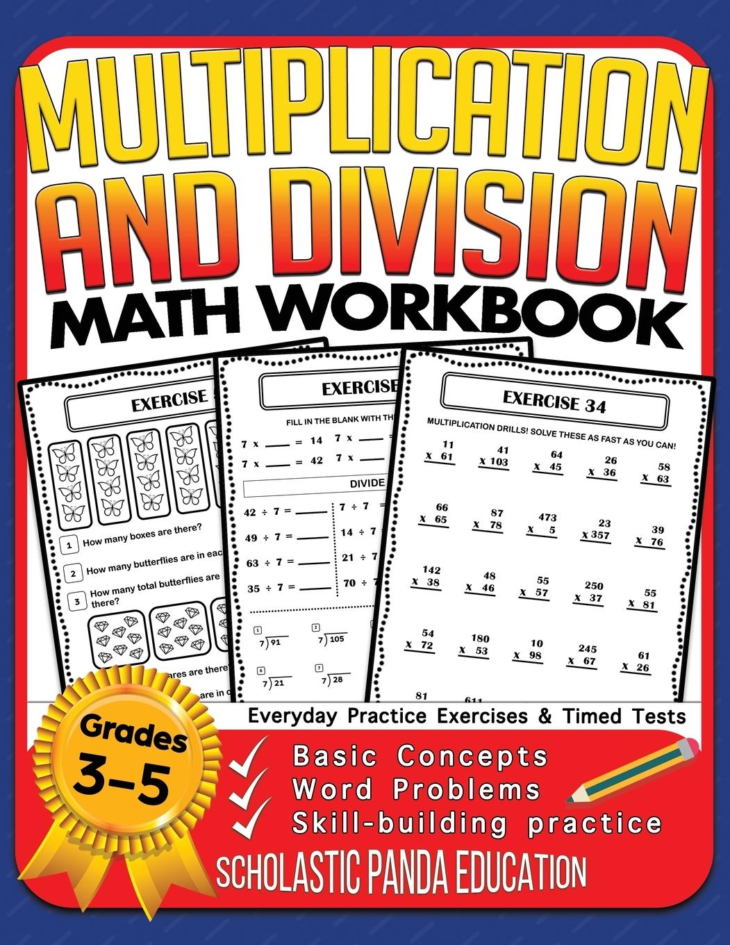 Cover: 9781953149060 | Multiplication and Division Math Workbook for 3rd 4th 5th Grades