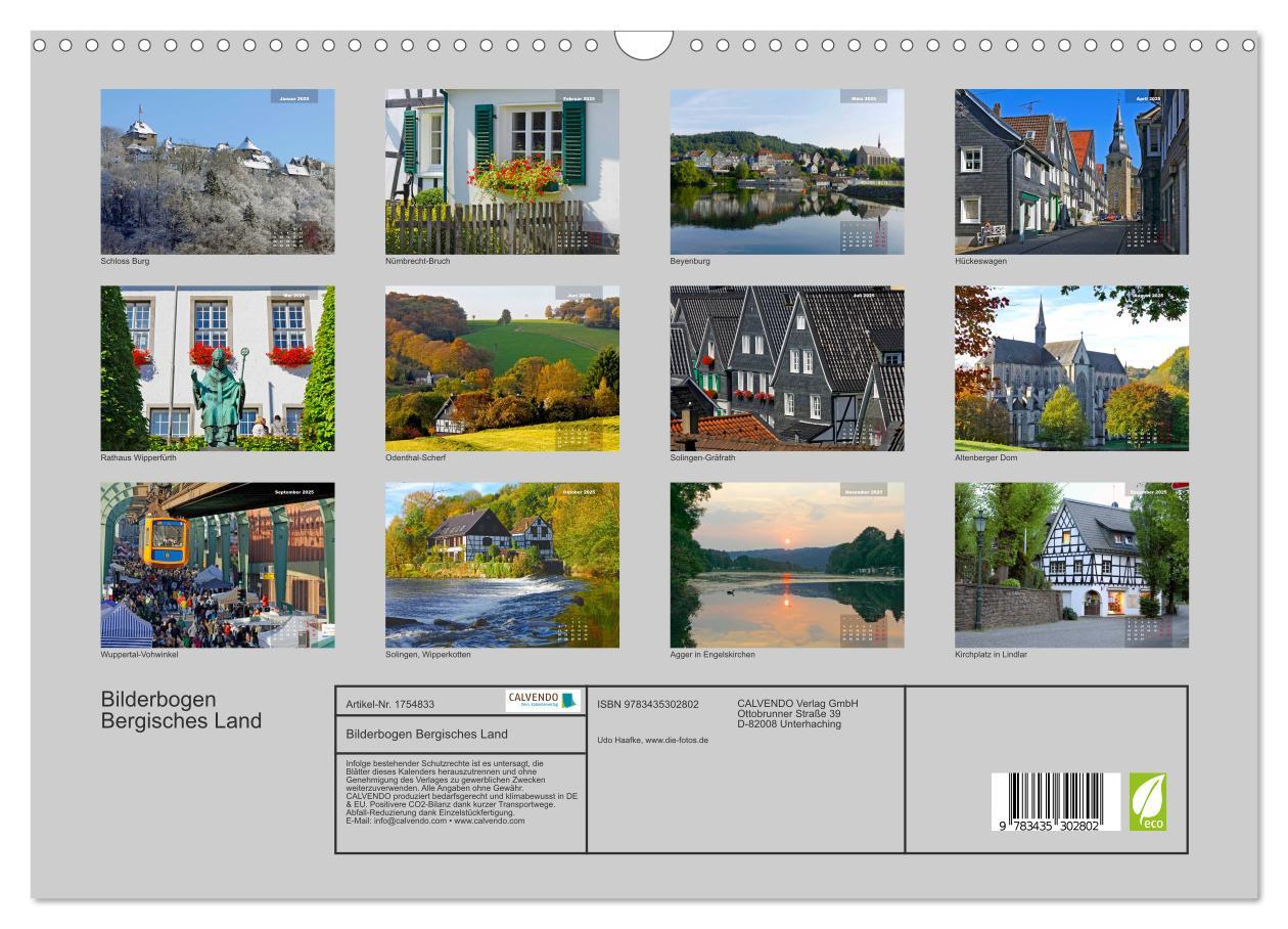 Bild: 9783435302802 | Bilderbogen Bergisches Land (Wandkalender 2025 DIN A3 quer),...