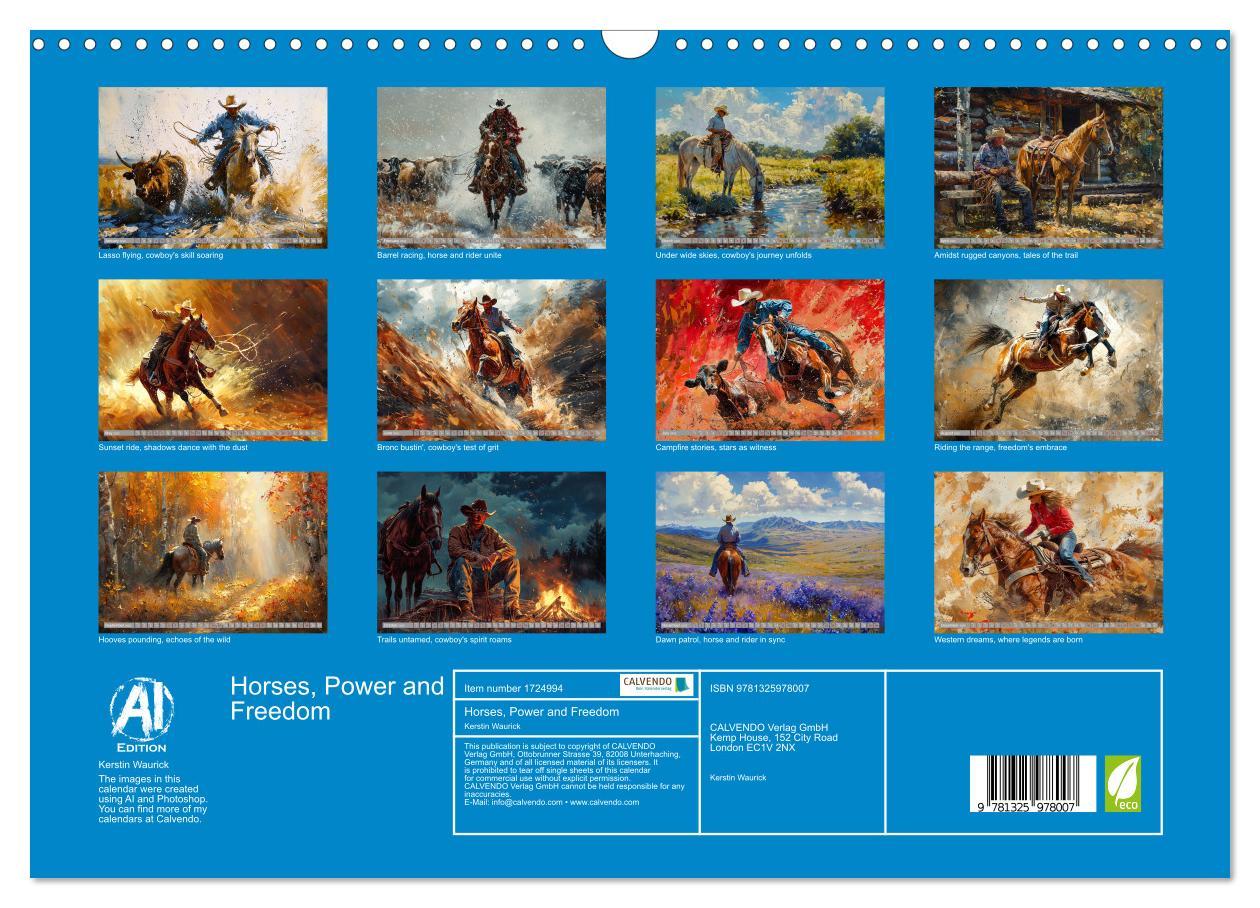 Bild: 9781325978007 | Horses, Power and Freedom (Wall Calendar 2025 DIN A3 landscape),...