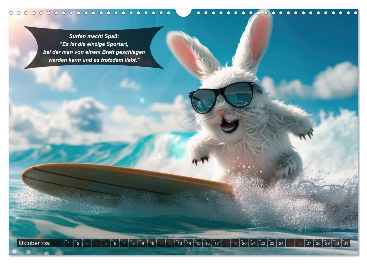 Bild: 9783457156063 | Der tierisch lustige Surfkalender (Wandkalender 2025 DIN A3 quer),...