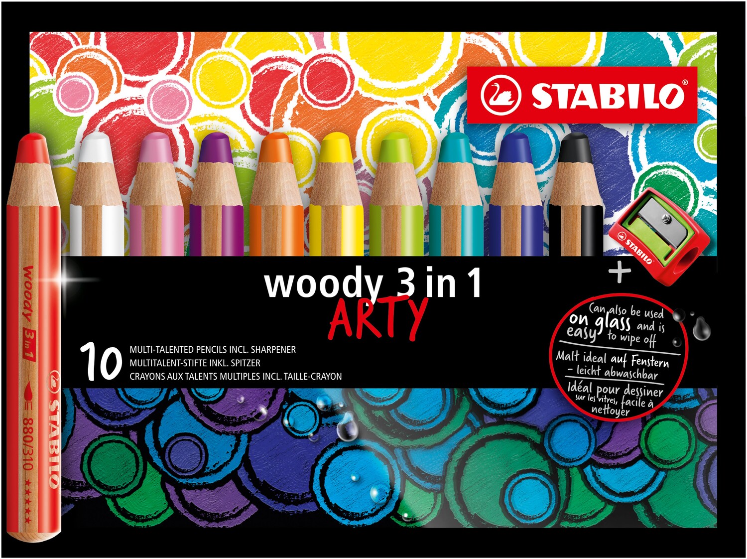 Cover: 4006381547147 | STABILO Buntstifte woody 3in1 ARTY 10er Set mit Spitzer | 880/10-1-20