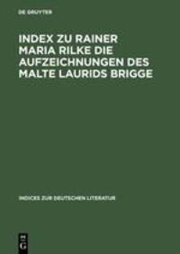 Cover: 9783484380066 | Index zu Rainer Maria Rilke Die Aufzeichnungen des Malte Laurids...