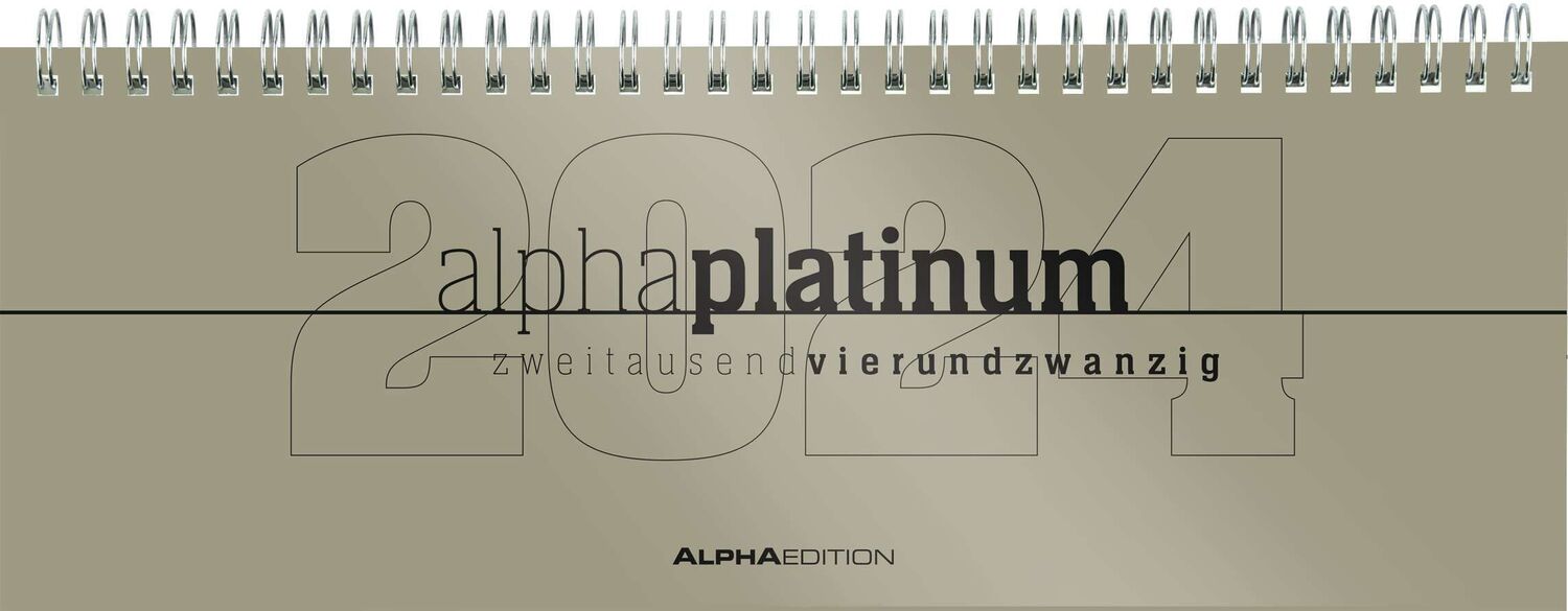 Cover: 4251732338473 | Tisch-Querkalender alpha platinum 2024 - Büro-Planer 29,7x10,5 cm -...