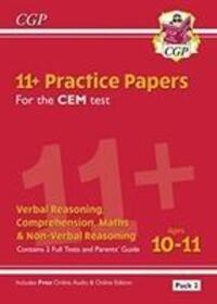 Cover: 9781789082173 | 11+ CEM Practice Papers: Ages 10-11 - Pack 2 (with Parents' Guide &...
