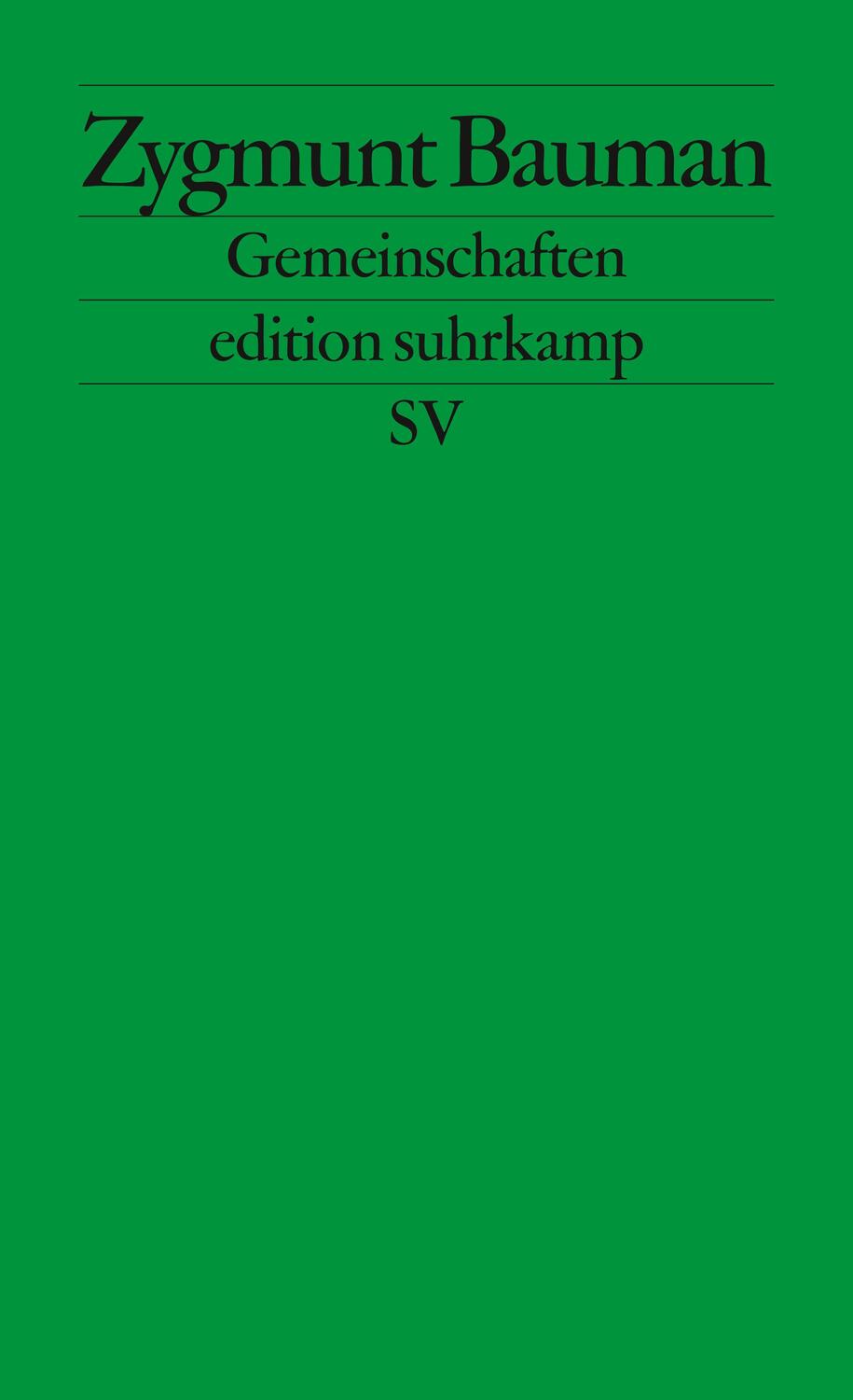 Cover: 9783518125656 | Gemeinschaften | Zygmunt Bauman | Taschenbuch | edition suhrkamp