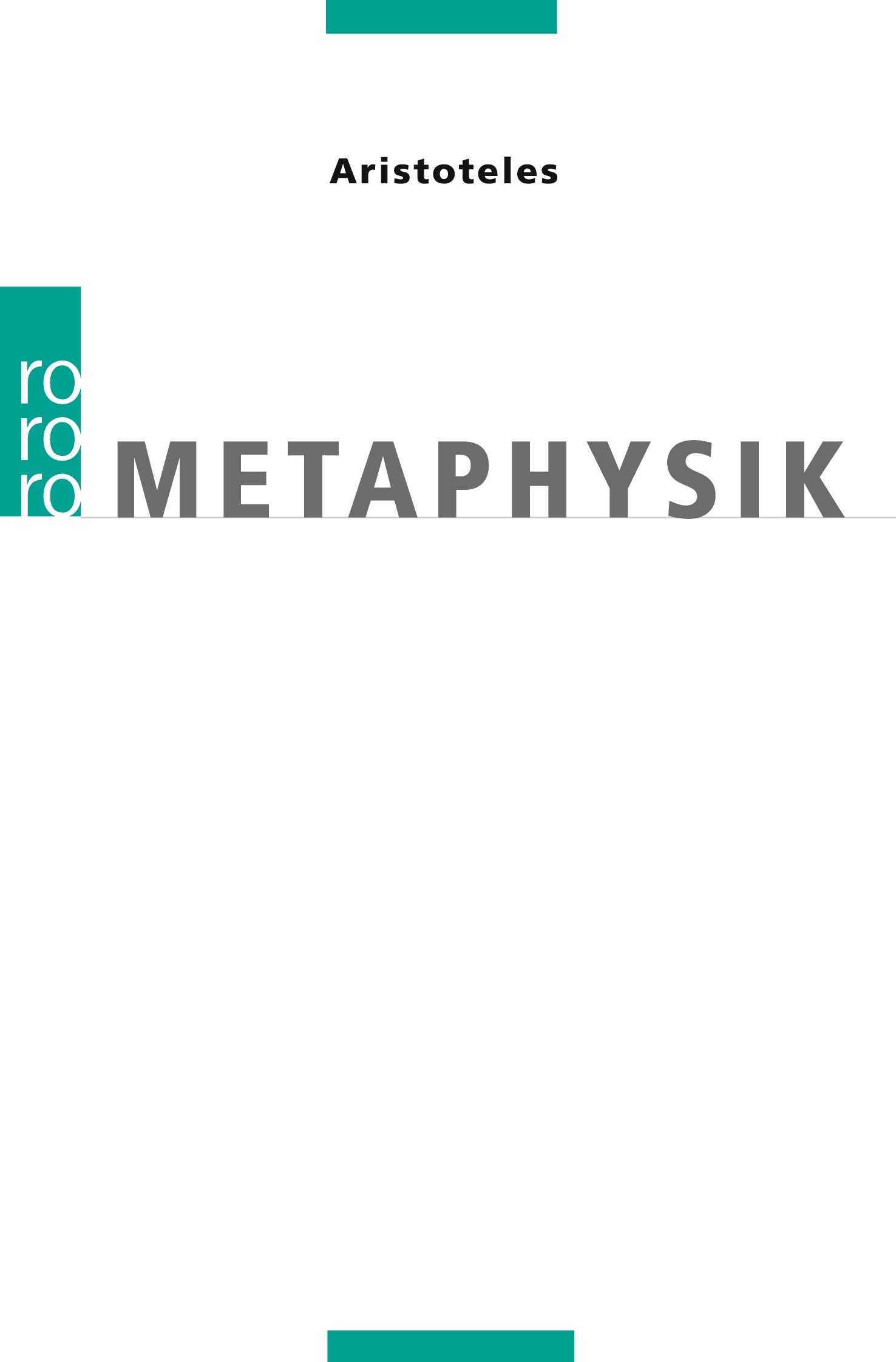 Cover: 9783499555442 | Metaphysik | Aristoteles | Taschenbuch | 414 S. | Deutsch | 1994